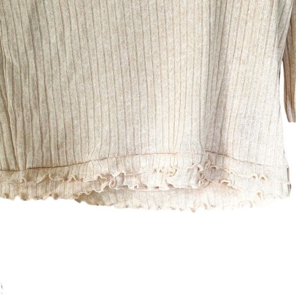 Forever 21 Oatmeal Beige Knit High Neck Long Sleeve Layer Sweater Size XL - Picture 6 of 6